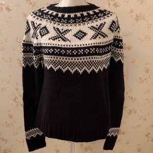 Gap Black and White Ski Sweater XXL